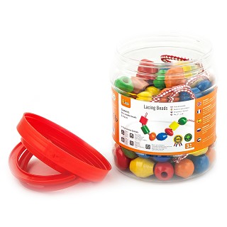 Lacing beads - 90 pieces and 5 cords